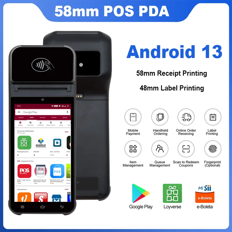 ޴ ܸ POS , ޴ 58mm   , 4G  NFC Ƽ  POS PDA Ҷ, ȵ̵ 13